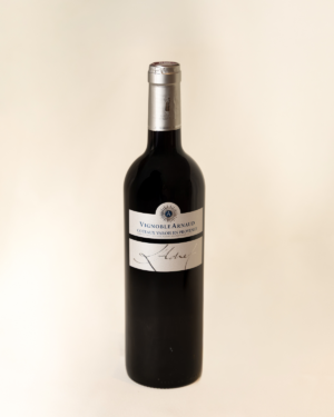 Bouteille de vin rouge L’Adret – Vignoble Arnaud – Coteaux Varois en Provence – Étiquette argentée