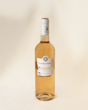 Bouteille de vin rosé – Vignoble Arnaud – Coteaux Varois en Provence – Étiquette blanche et argentée